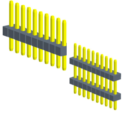 1.27mmPin Header single Row 180°Mono plastic；poly plastic 